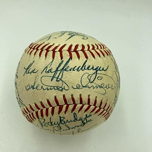 קבוצת אדומים סינסינטי יפה משנת 1954 חתמה בייסבול עם 29 חתימות JSA COA - כדורי בייסבול עם חתימה