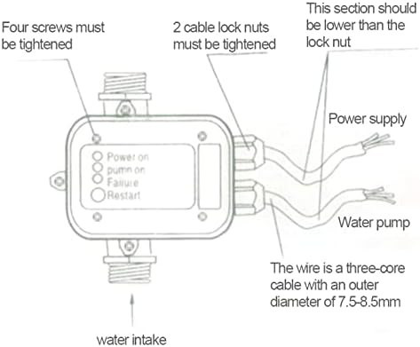 מתג לחץ מים, 220V 50/60Hz G1 מתג בקר לחץ משאבת מים אוטומטי, מתג לחץ אלקטרוני למשאבת משאבת משאבה עצמית משאבת מים