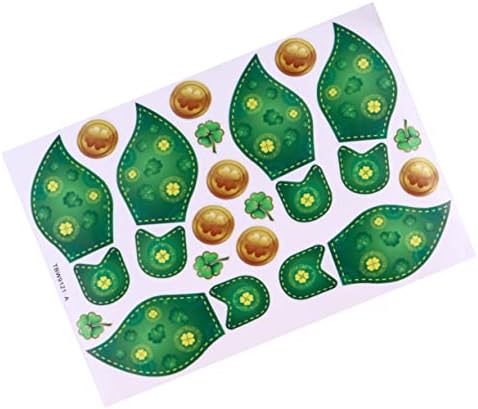 מדבקות רצפת טביעת רגל של Sewacc מדבקות רצפת מנטה מנטה עיצוב ירוק מדבקות גרפיטי ST PATTY S קישוטים יום מדריך