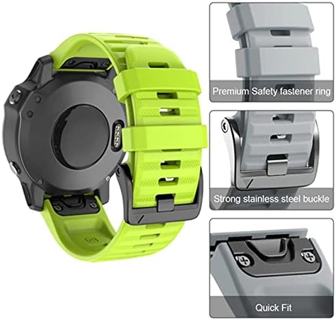 TWRQA 22 26 ממ Watchband Silicone Silicone Strap רשמי עבור Garmin Fenix ​​5 5x 5Splus 3 HR 6X 6 Pro Watch שחרור