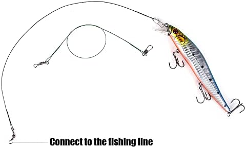 PISCORUSH 50 יחידות מנהיגי חוט דיג מקו דיג מצופה ניילון מעקב אחר מנהיגי פיתוי פיתוי עם מתמודדים עם מנהיגי דיג