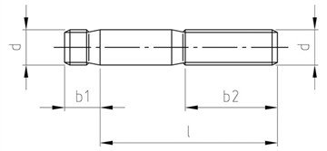 DIN 938 חתיכים מטריים, M30x90 ממ אורך נומינלי, מרכז רגיל, נירוסטה A2