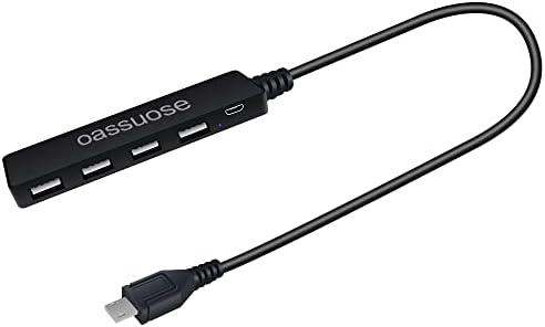 4-Port Micro USB Hub מתאם כבלים OTG למקל אש 4K, Raspberry Pi Zero, PlayStation Classic, Sega Genesis Mini, טלפון אנדרואיד,
