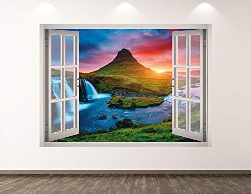 מערב הרי הר מד מדבקות אמנות תפאורה 3D חלון נוף זריחה מדבקת זריחה קיר חדר ילדים מתנה בהתאמה אישית BL305