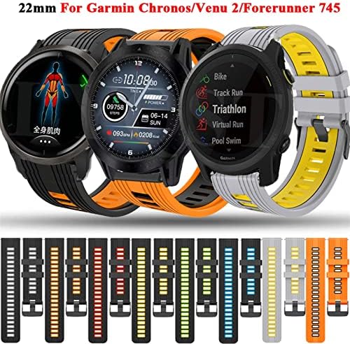 דבנו 22 ממ רצועות שורש כף היד עבור Garmin Venu 2/Vivoactive 4 Smartwatch Silicone Watchband Forerunner 745/Fenix ​​Chronos חגורת