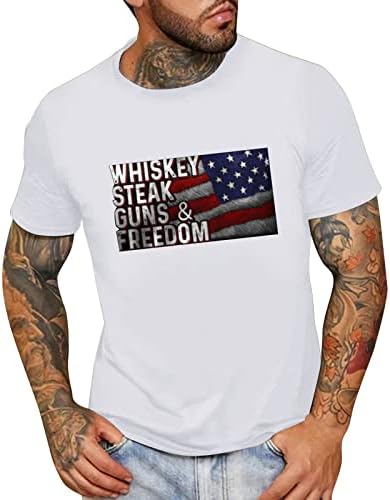חולצת טריקו פטריוטית מהירה חולצות שרוול קצר יבש חולצות קיץ צווארון כותנה חולצת טי עליון דגל אמריקאי חולצה מודפסת