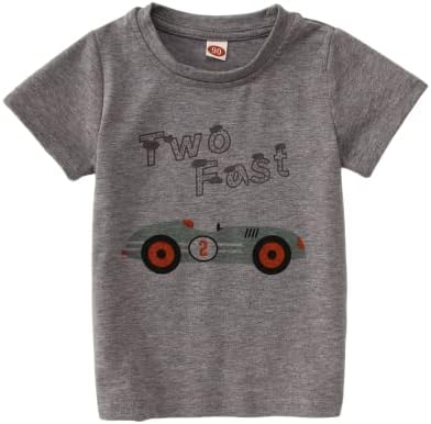 חולצת יום הולדת שנייה בוטקומה ילד שני חולצה מהירה מכונית גרפית שרוול קצר טי קציר