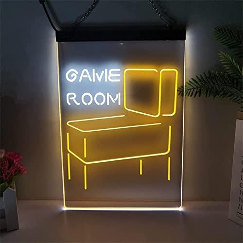 DVTEL משחק חדר תפאורה ניאון שלט LED מודלים אור אותיות זוהרות שלט לוח אקרילי ניאון אור דקורטיבי, 30x40 סמ מסעדת בית קפה