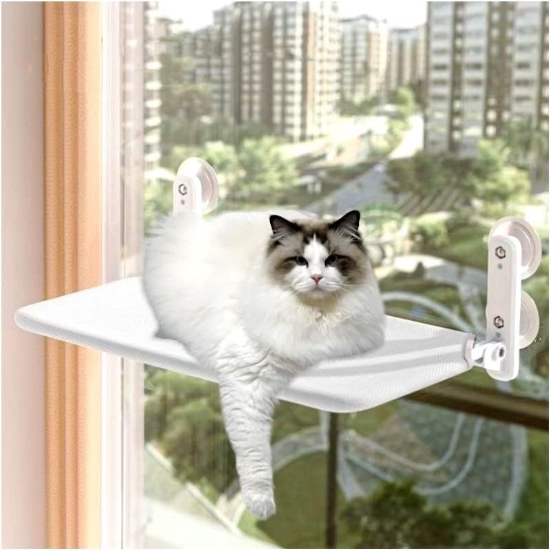 אלחוטי חתול חלון מוט, חתול ערסל חלון חתול מיטת עם 4 כוסות יניקה חזקות, מתקפל חתול מושב עבור זכוכית חלונות