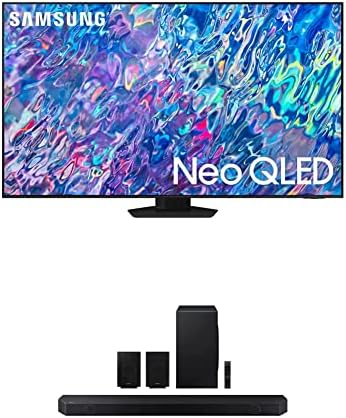 סמסונג 65 אינץ 'כיתה Neo QLED 4K QN85B סדרת מיני LED QUANTUM HDR 24X טלוויזיה חכמה W/HW-Q910B 9.1.2 CH Soundbar W/Dolby