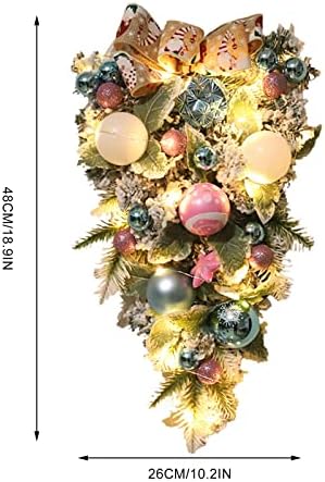 זמן כמעט 2022 זר חג מולד חדש קישוטי עץ הפוך עץ חג המולד קישוט כדורי חג המולד תליון דלת קדמית קלטת זרועות