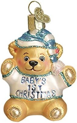 קישוטי חג המולד של העולם הישן, קישוטים לחג המולד של תינוק, זכוכית דובון ראשונה של תינוק, קישוטים מפוצצים לעץ חג