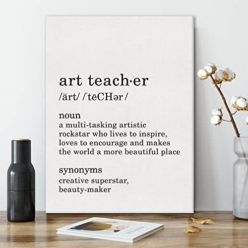 הגדרת מורה לאמנות gtgic קנבס קיר אמנות הדפסת פוסטר מורה למורה למורה קישוט אמנות מוכן לתלייה 12x15 ממוסגר