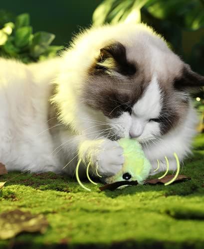 צעצועי כדור קטיפה חתול חתול אינטראקטיבי עם קול חתלתול נע כדורי צעצוע לחתולים