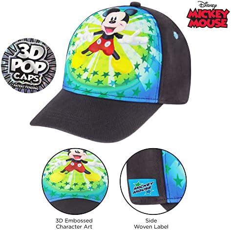 כובע בייסבול של דיסני בויס, כובע פעוטות מתכוונן של מיקי מאוס, בגילאי 2-4 או כובעי ילד לילדים בגילאי 4-7