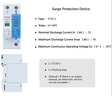 NIBYQ YCS6-C 1P+NPE 20-40KA AC SPD SPD SOLGER SOLGER Protector הגנה על מכשיר מעצר מתח נמוך