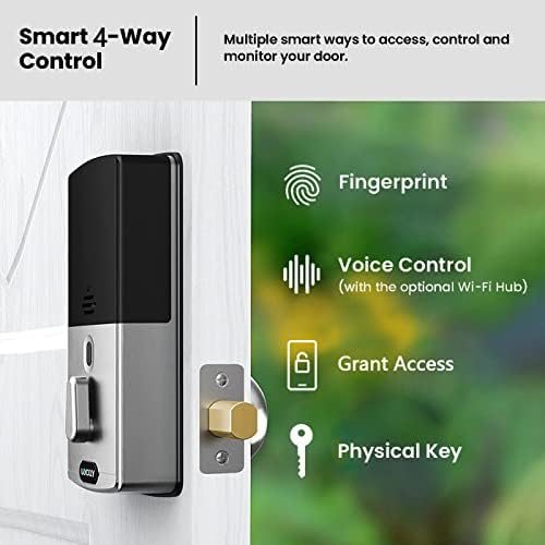 Lockly Flex Touch, מנעול דלת חכמה של Bluetooth, מנעול דלת כניסה ללא מפתח, טביעת אצבע ביומטרית תלת מימדית, מנעול