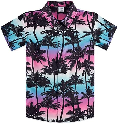 יוניקומידה ליטל וביג בויז 3 חולצת הוואי בהדפס כפתור אלוהה חולצת שמלה לגילאי 3-14