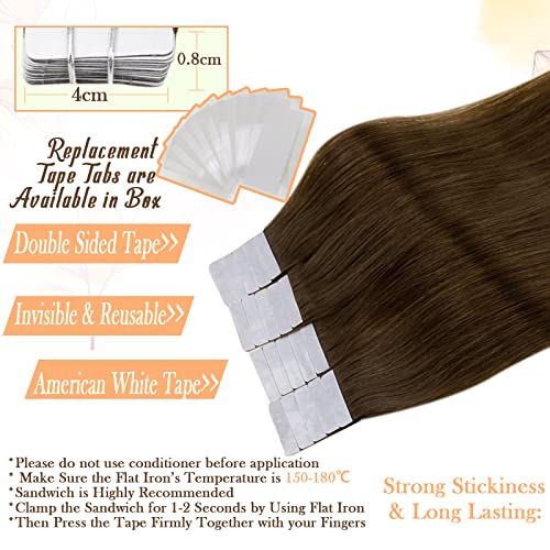לקנות יחד לחסוך יותר תם קלנוער שתי חבילה קלטת בתוספות שיער אמיתי שיער טבעי צהבהב + 4 בינוני חום 16+18 אינץ