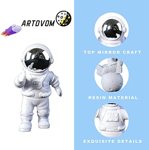 ארטובום אסטרונאוט דמויות צעצועים, תפאורה לאסטרונאוט, אסטרונאוט צעצועי חלל פסלי שרף, מתנות חלל קישוט שולחן עבודה קישוט,
