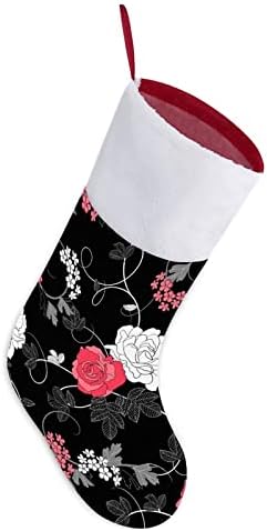 דפוס פרחוני שחור גרבי חג המולד לבן סופר רך קטיפה אופנה לחג המולד עיצוב חג המולד