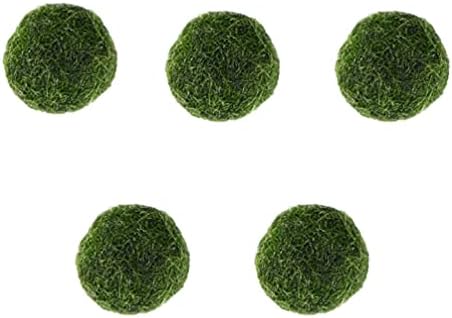 Happyyami 5 יחידות מוסמיות טחב סלעי מארימו טחב כדורי טחב ירוק כדורי טחב ירוקים קישוט אבני אקווריום דקורטיביות לגן פיות מילוי