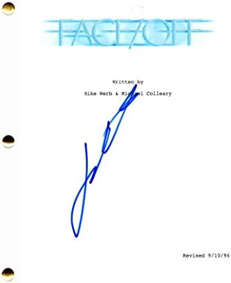 ג'ון טרבולטה חתום על חתימות פנים/כיבוי פנים תסריט סרט מלא - בכיכובו של ניקולה קייג