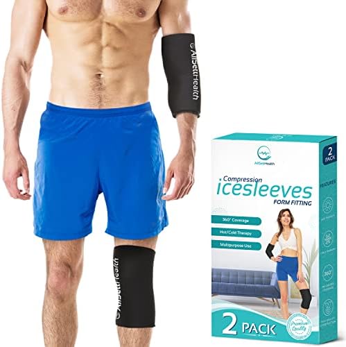 2 חבילות דחיסה חמה וקרה אריזת קרח תמיכה בהקלה על מפרקים ושרירים, שרוול לברך, מרפק, רגליים, זרוע