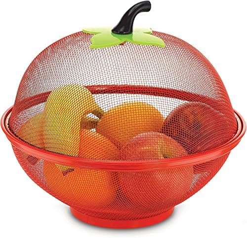 סל פירות זנבי - סל פירות רשת בצורת תפוחים עם מכסה