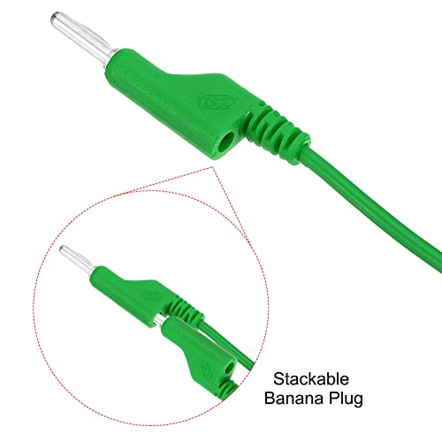 Patikil 4 ממ תקע בננה למוליכי בדיקת תקע בננה, 4 ממ OD 1000V / 20A 13AWG נחושת גמישה חוט כבלים ערימה גמיש עבור רב מטר,