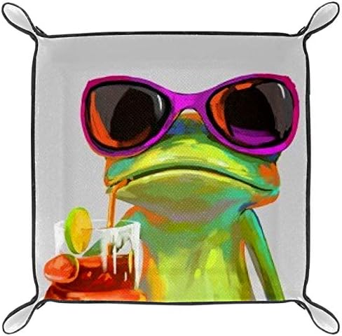 משקפי שמש של Lyetny לחג צפרדעי אחסון קופסת סוכריות מחזיק סנדריס מגש מארגן אחסון שולחן עבודה נוח לנסיעה, 16x16 סמ