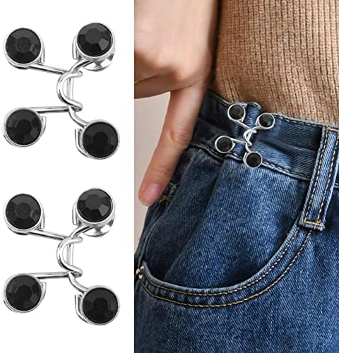 Mtbkeltics 4 ערכות סטים מהותניים המותניים, קטעי מכנסיים למותניים לניתוק כפתורי ג'ין, אבזם המותניים של ג'ינס מיידי, ללא תפירה