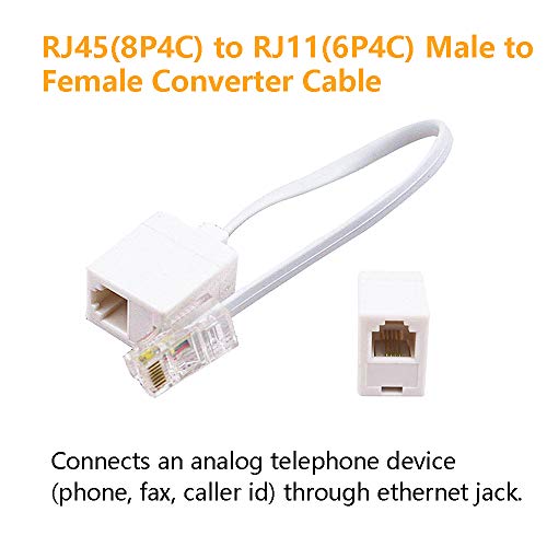 Uvital rj45 עד RJ11 ממיר מתאם מחבר M/F כבל, Ethernet RJ45 8P4C זכר לטלפון RJ11 6P4C כבל ממיר נקבה