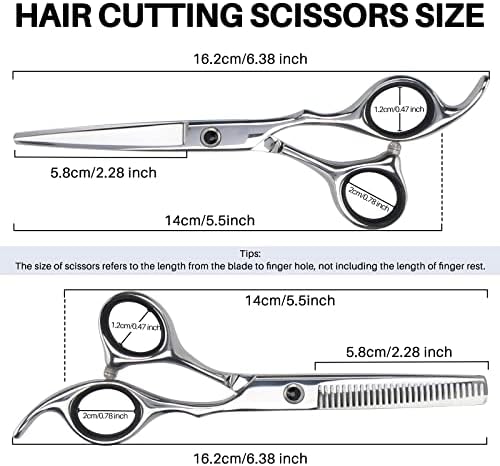 סט מספריים חיתוך שיער של נינגליאו, ערכת מספריים מפלדת נירוסטה בגודל 5.5 אינץ
