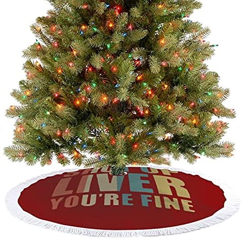 שתוק את הכבד אתה בסדר עץ חג המולד מחצלת חצאית עץ עץ עץ עם גדילים לקישוט חג המולד של מסיבת חג 48 x48