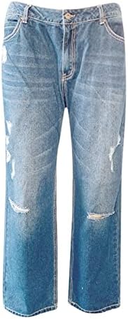 ז 'אן מכנסיים לנשים פעמון תחתון ישר רגל ג' ינס לנשים קרע מכפלת נמוך מותן ג ' ינס עבור חדש כיוון על