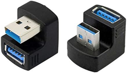 Cablecc 1 הגדר ומטה זווית USB 3.0 מתאם זכר לנקבה הרחבה 180 מעלות 5 ג'יגה -ביט לשנייה