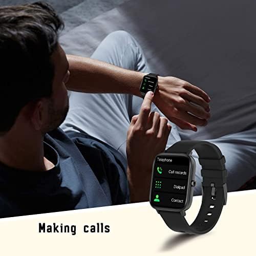 מיסירון חכם שעון לגברים, 1.7 '' מסך HD שעונים חכמים עם Bluetooth לשיחות, שינה וצג דופק, נגינה מוסיקה, מצב רב-ספורט תואם לאייפון