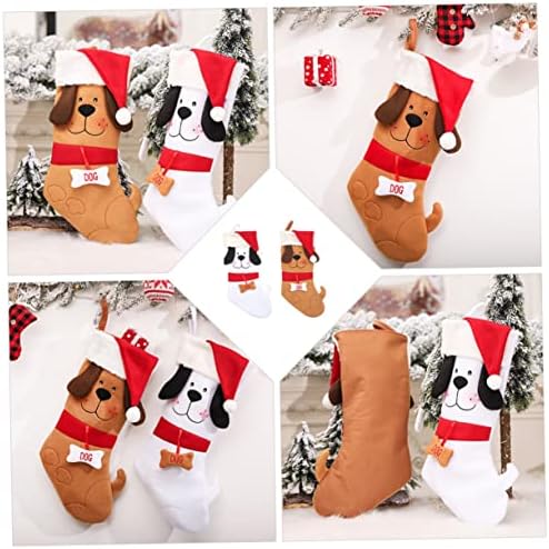 ABAODAM 6 PCS כלב כלב גרב חג המולד טבעי עיצוב גרביים לכלבים קטנים קישוטי הילדות גרבי Chrismas גרביים לחג המולד קישוט