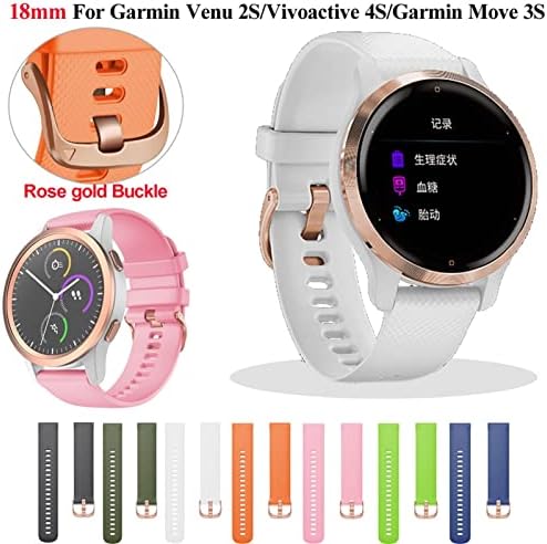 BAHDB 18 ממ החלפה רצועות סיליקון רצועות עבור Garmin Vivoactive 4S Watchband Watch Smart Watch vivomove 3S Venu2S