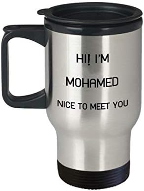אני ספל נסיעות מוחמד שם ייחודי מתנת כוס מתנה לגברים נשים 14oz נירוסטה