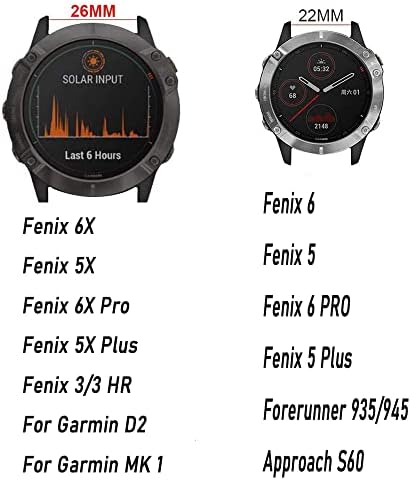 אנקנג סיליקון 26 ממ 22 ממ מהיר שחרור מהיר שעון שעון עבור Garmin Fenix ​​6 6S 6x Pro 5x 5 5plus 3 HR 935 S60 Watch EasyFit