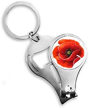 פרח אדום ציור ציפורן תירס גדול טבעת טבעת מפתח שרשרת שרשרת פותחן קוצץ