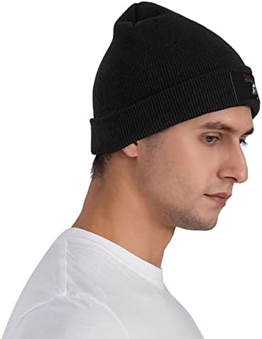 כובע חורף סרוג כפה לגברים נשים חם נמתח שרוול סרוג סרוג כובעים ללא שוליים שחור
