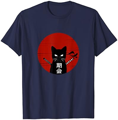 בציר יפני שקיעה סגנון חתול חתלתול מאהב חולצה