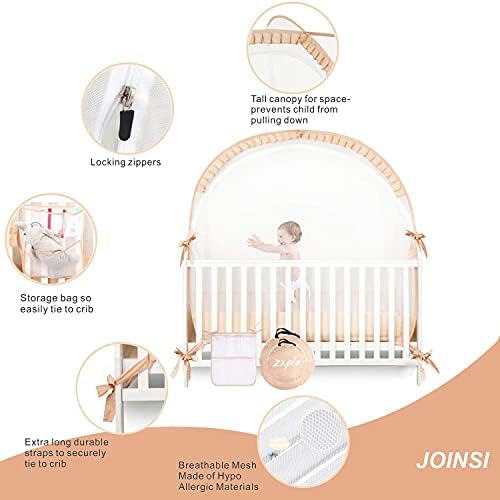 עריסה לתינוקות של JONINSI POP UP בטיחות תינוקות בטיחות רשת רשת - כיסוי חופה כדי למנוע מתינוק לטפס החוצה