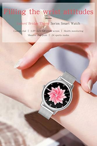 אופנה Timesbird שעון חכם כסוף כסוף לנשים טלפונים אנדרואיד בנות 2021 מסך מגע מלא שעון לחץ דם מוניטור דק רצועת צמיד