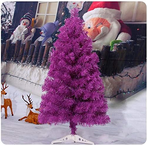 עץ חג המולד WOGQX מלאכותי עם עמדת פלסטיק משרד ביתי קישוט לחג חג המולד, סגול