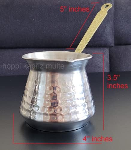סיר קפה טורקי של הופי - 12 גרם ל -4 אנשים חלב אספרסו יצרנית יצרנית עבה ביותר פטיש פטיש נירוסטה תנור עליון איבריק
