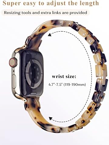 להקת שעון צב צב דקה תואמת ל- Apple Watch 38/40/41/42/44/45/49 ממ, להקת צמיד צפייה של שרף לסדרת IWatch Ultra/SE/8/7/6/5/4/3/2,